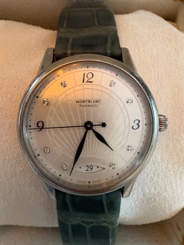 Montblanc Bohme Automatic Diamond Mother Of Pearl Watch W Box